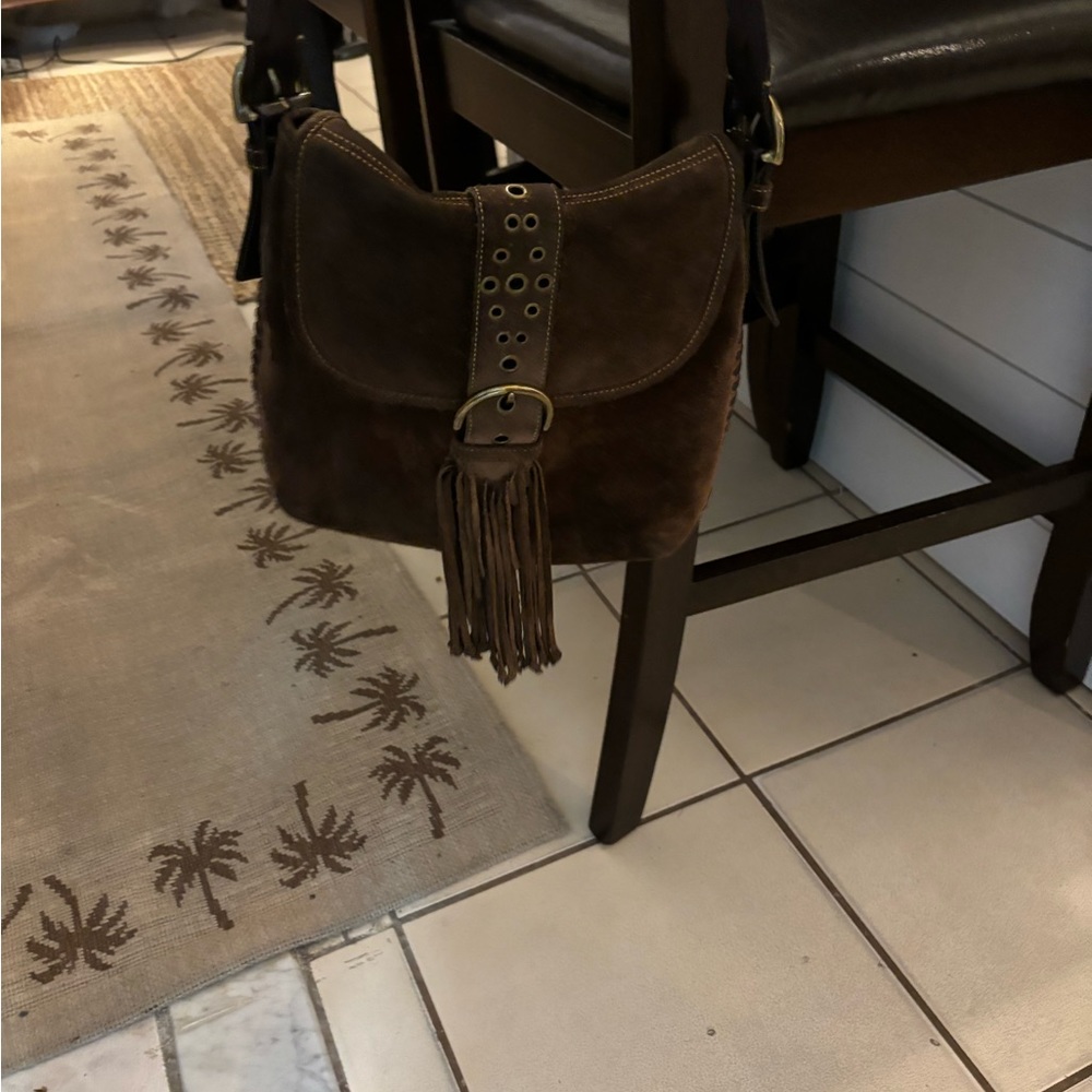 Coach, Brown hobo bag fringe